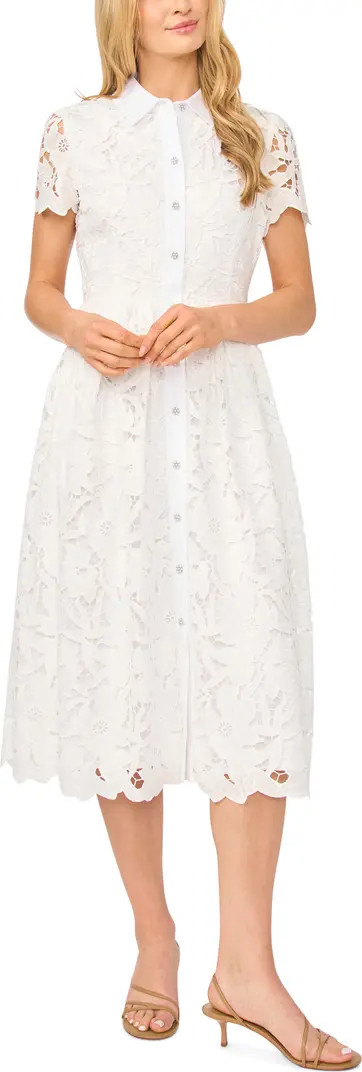 Mona Cutwork Lace Shirtdress | Nordstrom