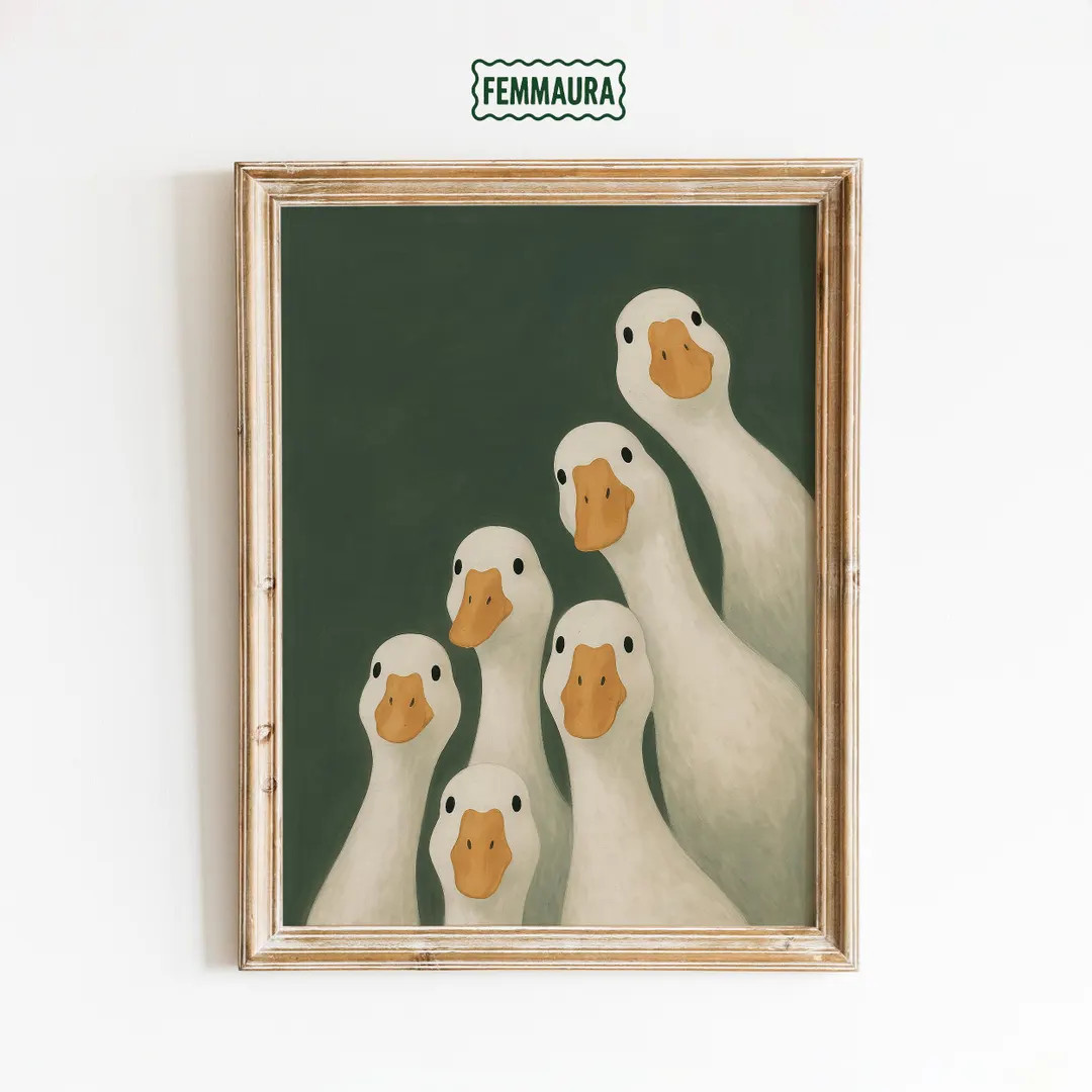 Goose Gang Poster – Funny Animal Wall Art, Minimalist Farmhouse Decor Print - Etsy | Etsy (US)
