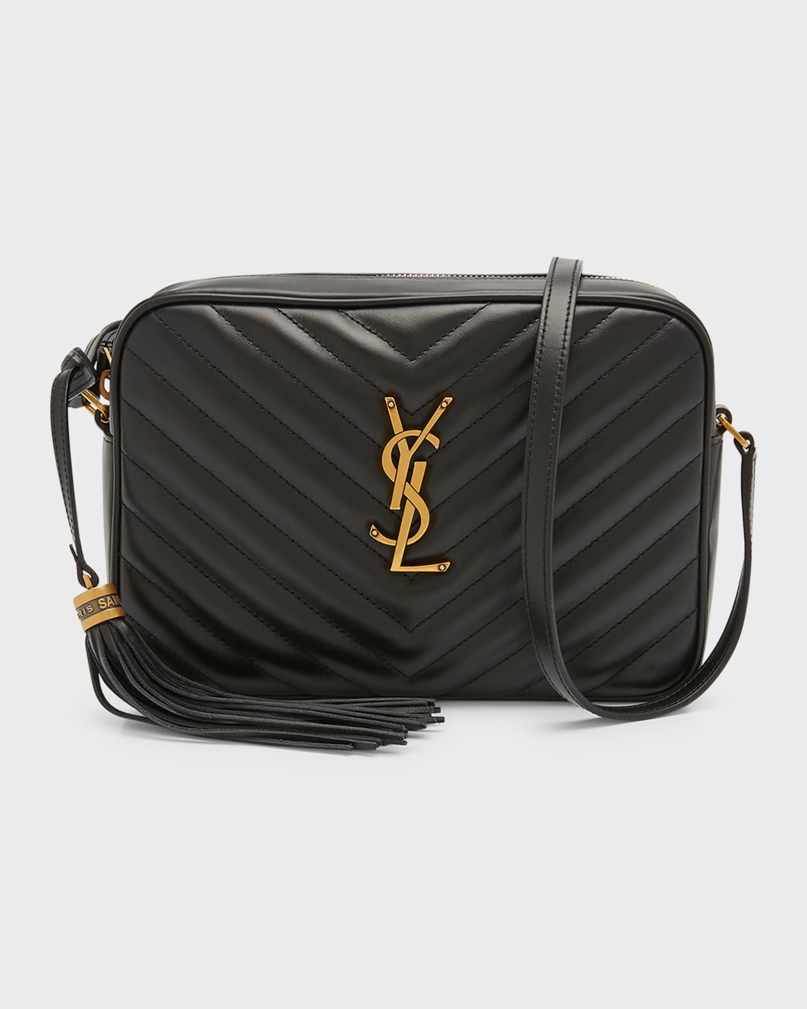 Lou Medium YSL Quilted Camera Crossbody Bag with Pocket | Neiman Marcus