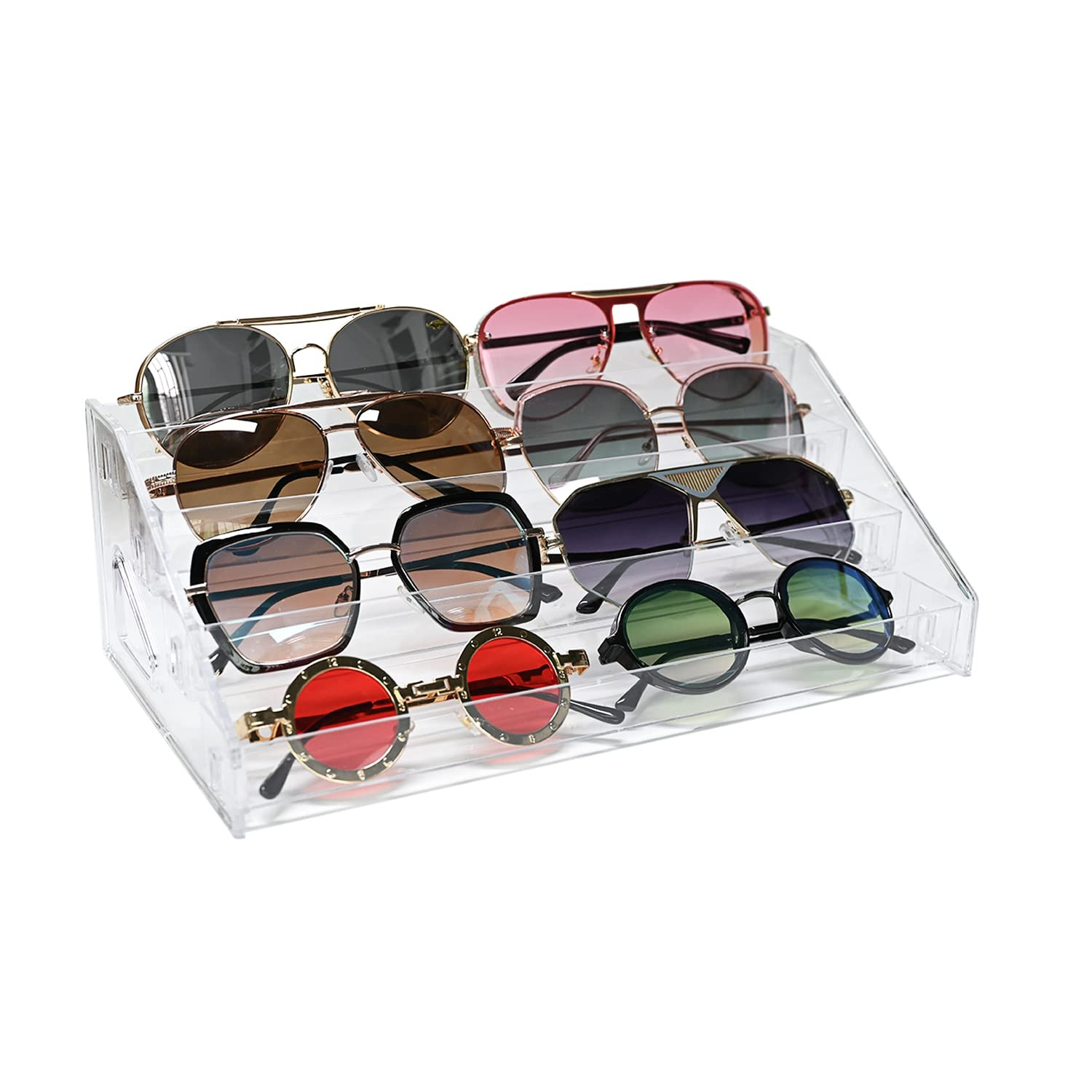 Sunglasses Organizer - Clear Eyeglasses Display - Eyeglasses Storage - Essential Oils Holder(4 La... | Amazon (US)