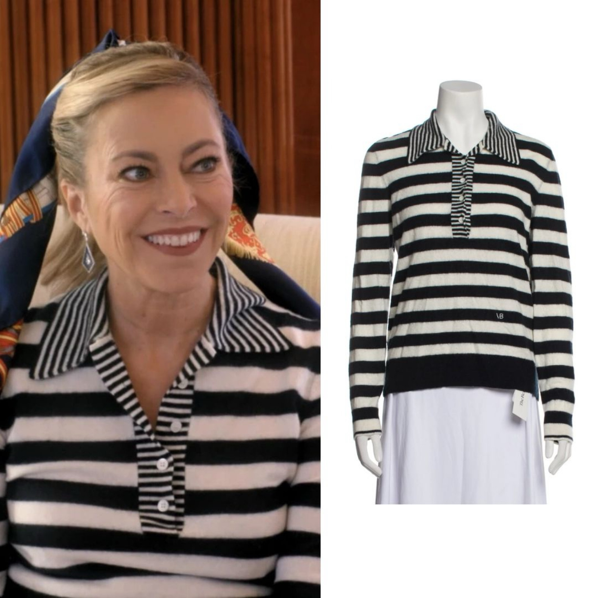 Sutton Stracke’s Striped Collared Top 