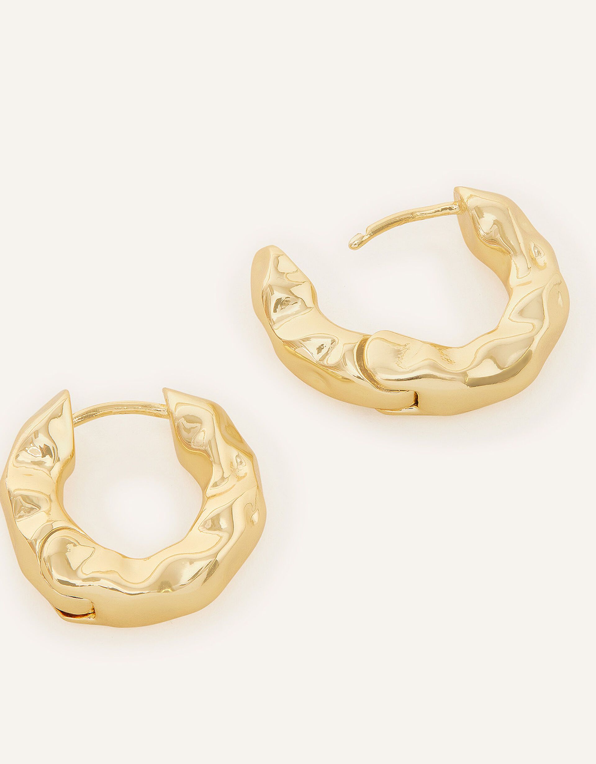 14ct Gold-Plated Chubby Molten Hoop Earrings | Accessorize (Global)