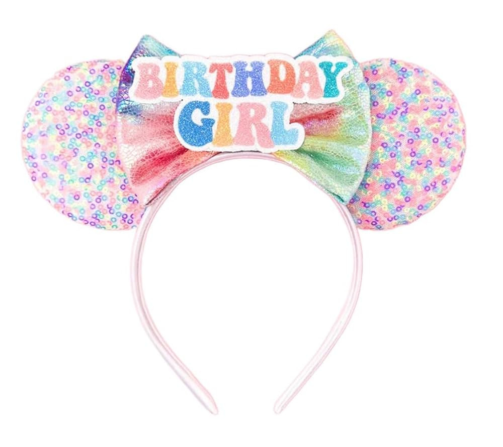 Mouse Ears Birthday Headbands With Shiny Sequins Diamond Decoration, for Girls Costume Cosplay Gl... | Amazon (US)