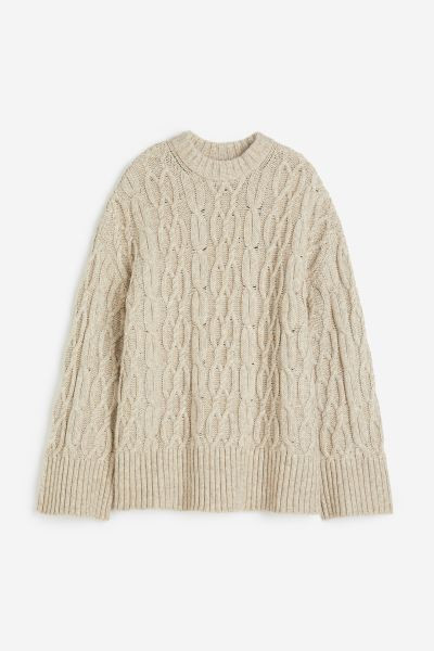 Jersey en punto trenzado - Beige claro - MUJER | H&M ES | H&M (FR, IT, ES, PT, BE)