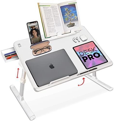 Cooper Desk PRO [XL Adjustable Folding Laptop Desk] - Height & Tilt Angle | Leather Top for Work, St | Amazon (US)