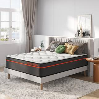 Sweetnight 14 in. Medium Memory Foam Hybrid Individually Wrapped Innerspring Tight Top Queen Matt... | The Home Depot