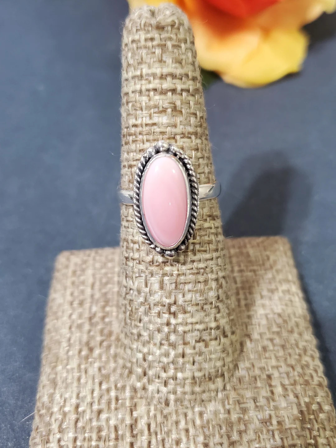 Oval Pink Conch Shell Ring/sterling Silver Queen Conch Shell Ring/conch Shell Ring/pink Conch Rin... | Etsy (US)