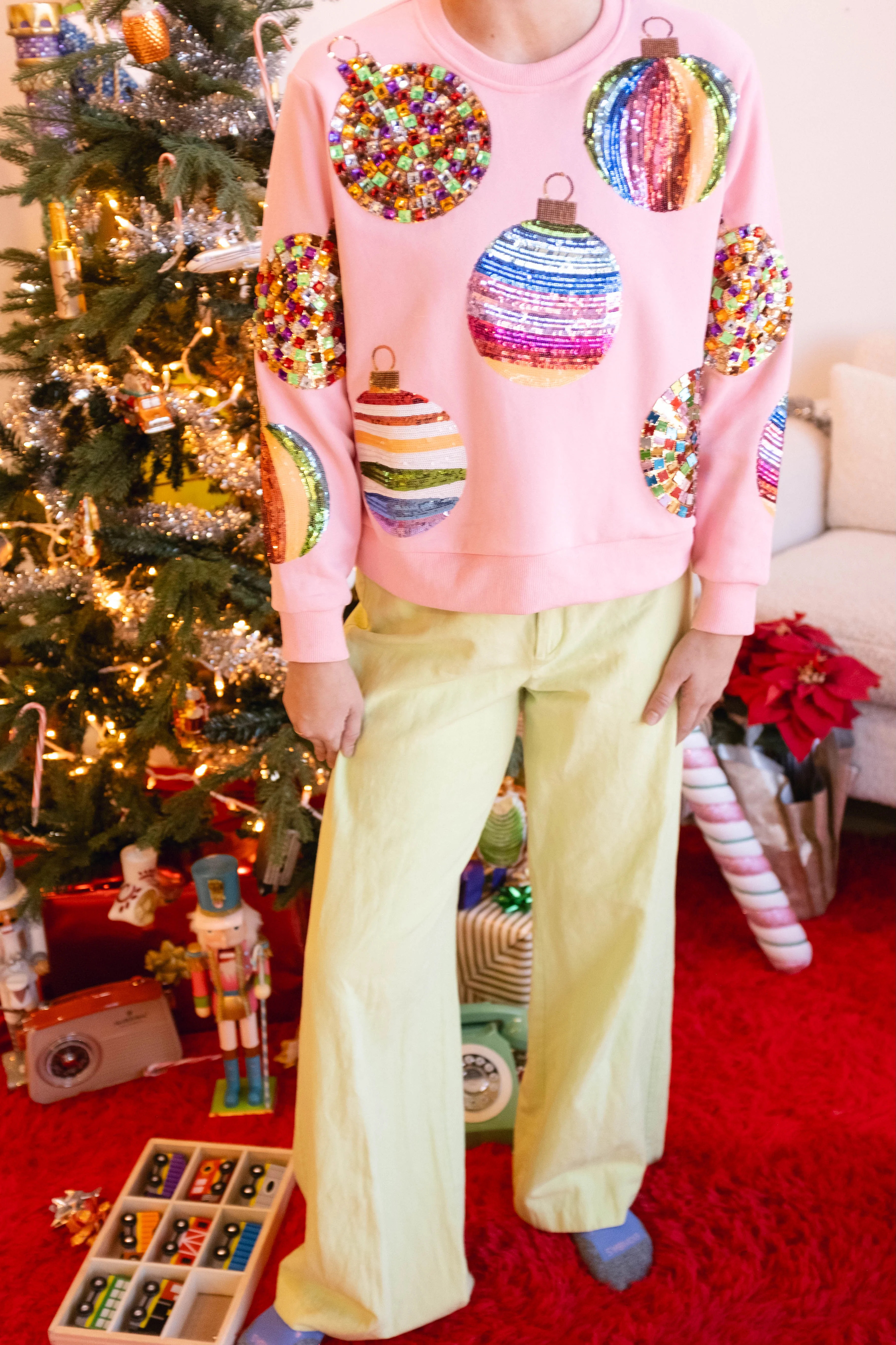 Pink Ornament Sweatshirt | Queen of Sparkles