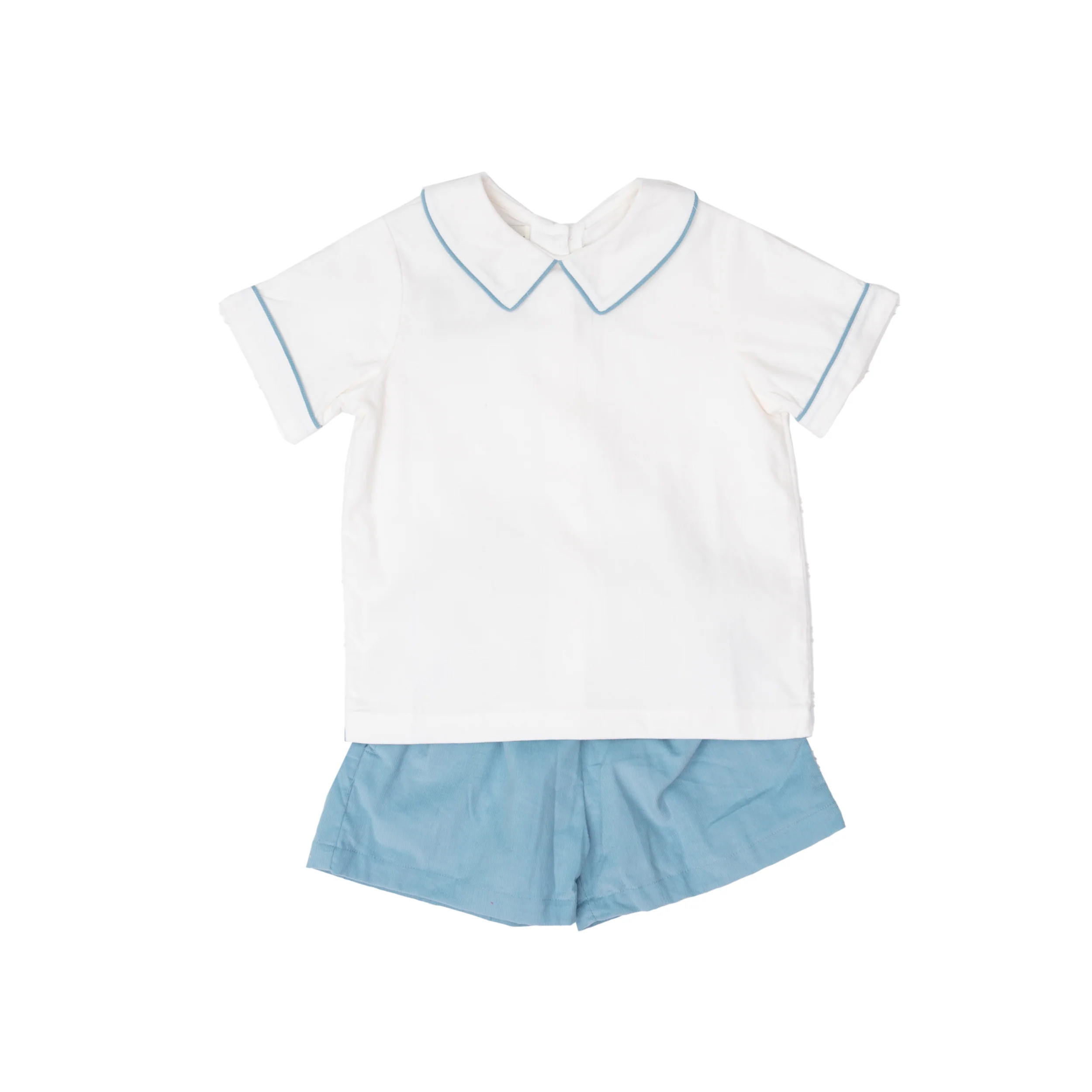 John Medium Blue Cord Short Set | The Oaks Apparel Company