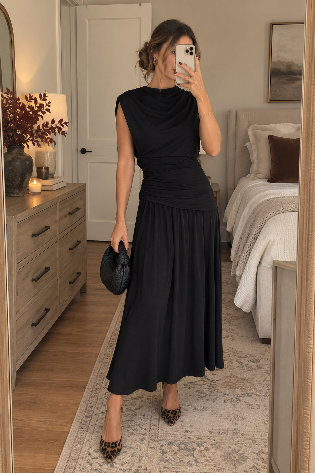 If you love a sleek, minimal wedding guest look, this black dress is so good. The draped neckline and ruched waist make the simple silhouette feel elevated while the flowing skirt keeps it comfortable for a long wedding day. Such an easy option for cocktail or semi-formal fall weddings.
#BlackWeddingGuestDress #FallWeddingGuestOutfit #BlackMaxiDress #WeddingGuestDress #FallFormalDress #ElegantWeddingGuest 

 #LTKSeasonal #LTKU #LTKWedding