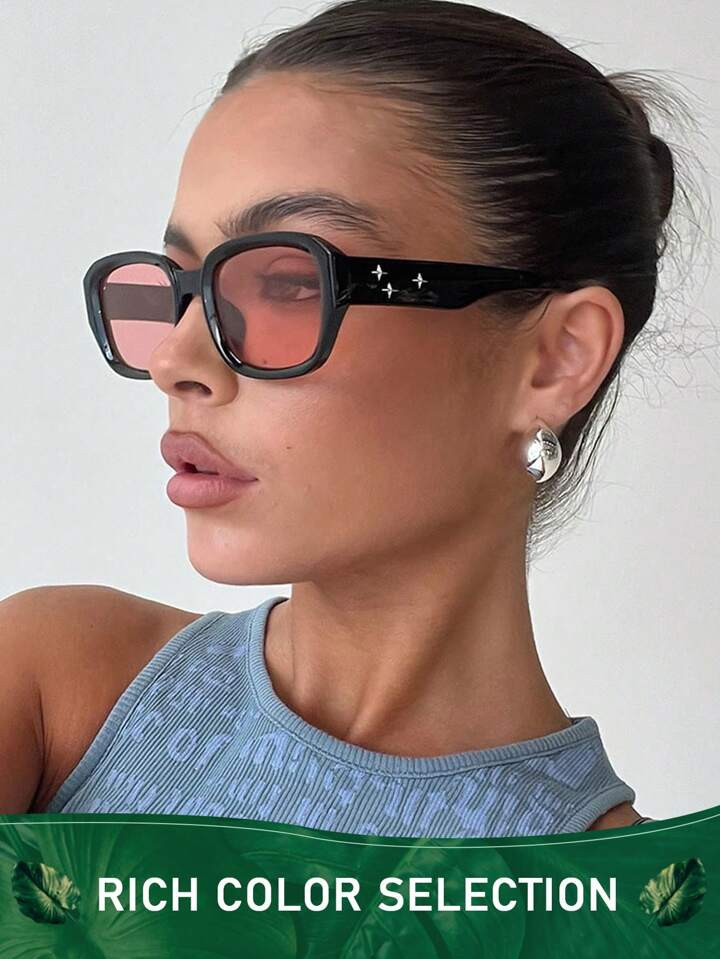 1PC Retro Rectangular Sunglasses For Women Men Narrow Square Glasses Aesthetic Retro Glasses Unie... | SHEIN