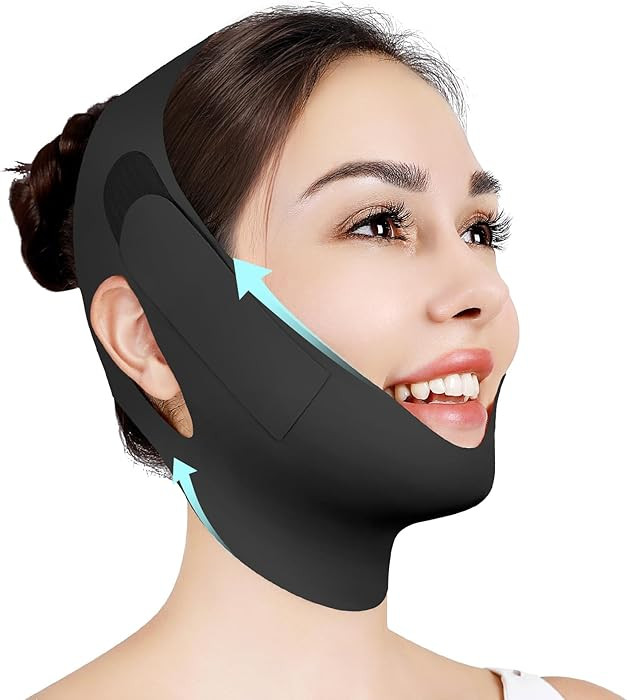 Chin Strap for Sleeping,Adjustable Chin Strap,Jaw Strap,Jawline Shaper,V Line Lifting Mask,Black,... | Amazon (US)