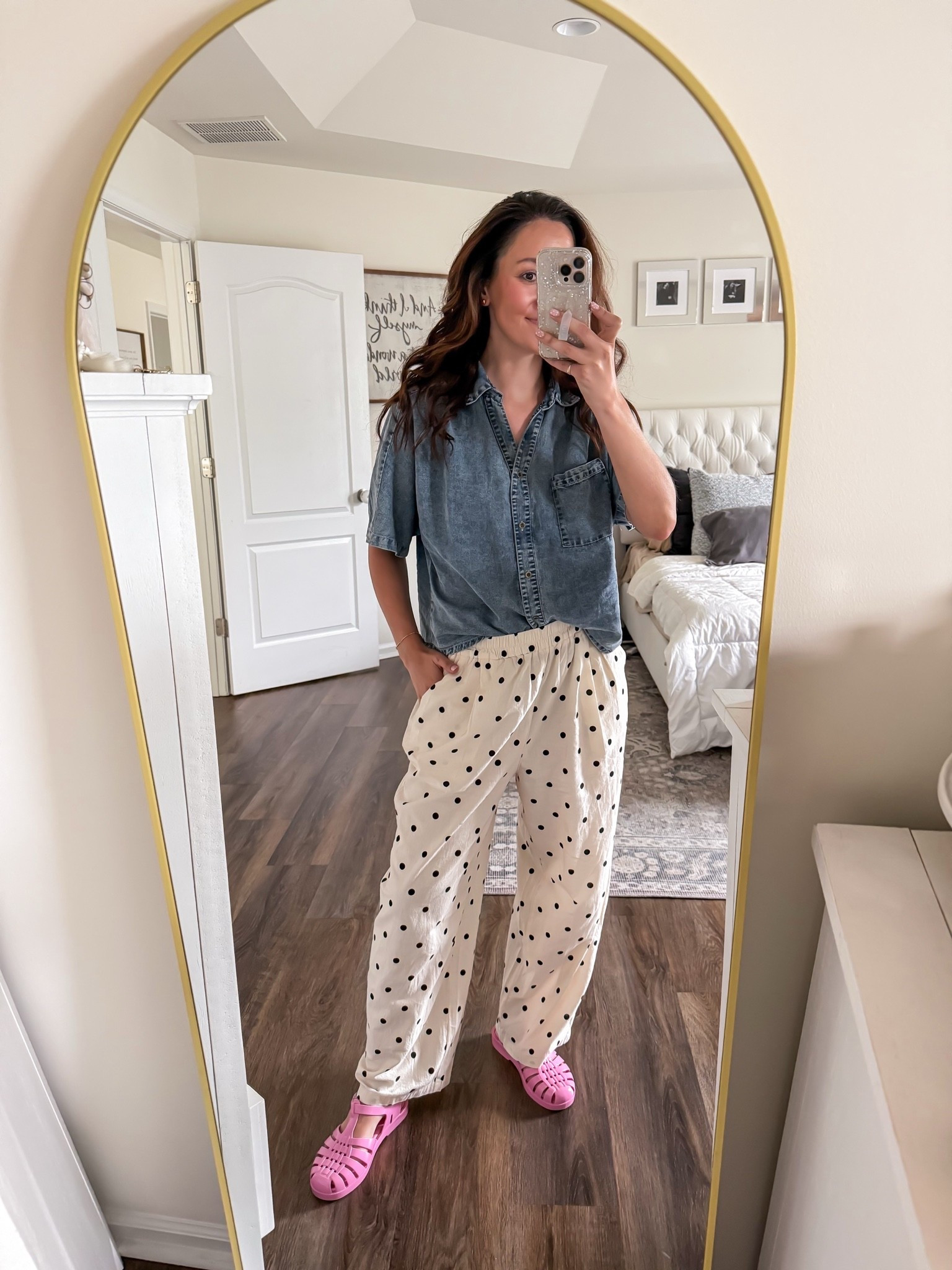 Polka dot pants outfit

#LTKootd #LTKmomlife #LTKSeasonal