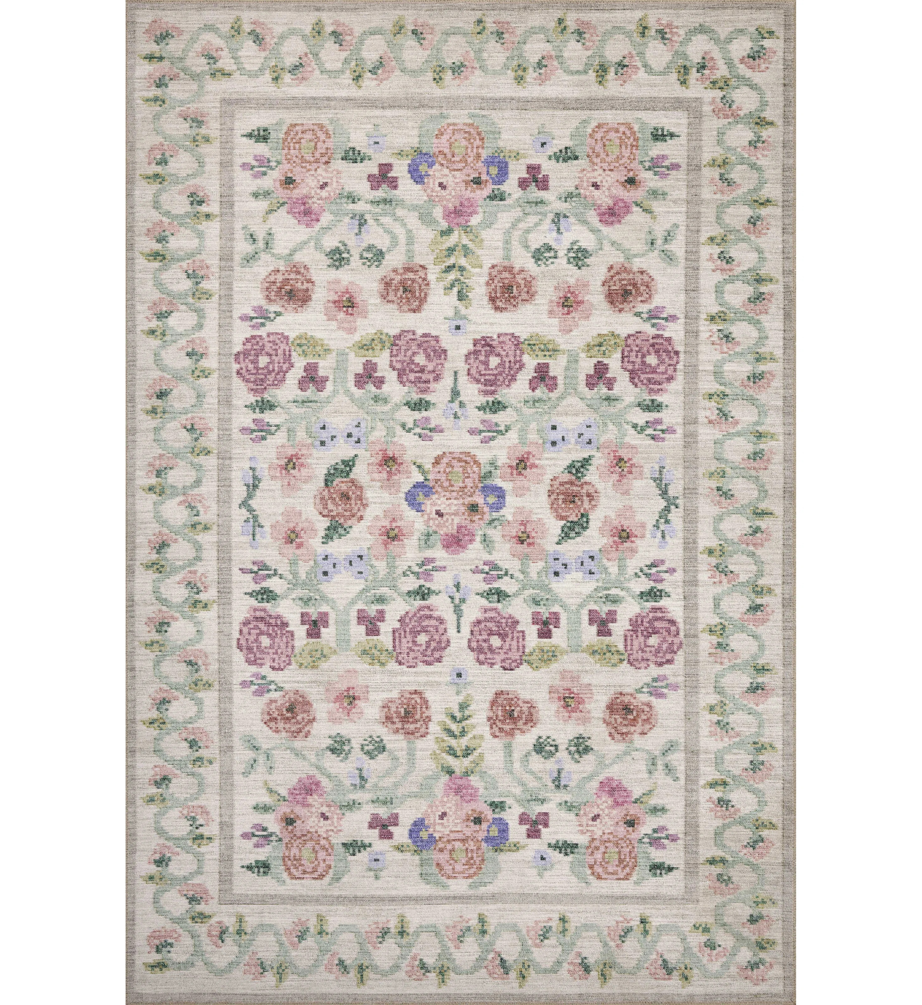 Rifle Paper Co. x Loloi Rosa Ivory Area Rug | Wayfair North America