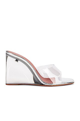 AMINA MUADDI Lupita Glass Wedge in Transparent | FWRD | FWRD 