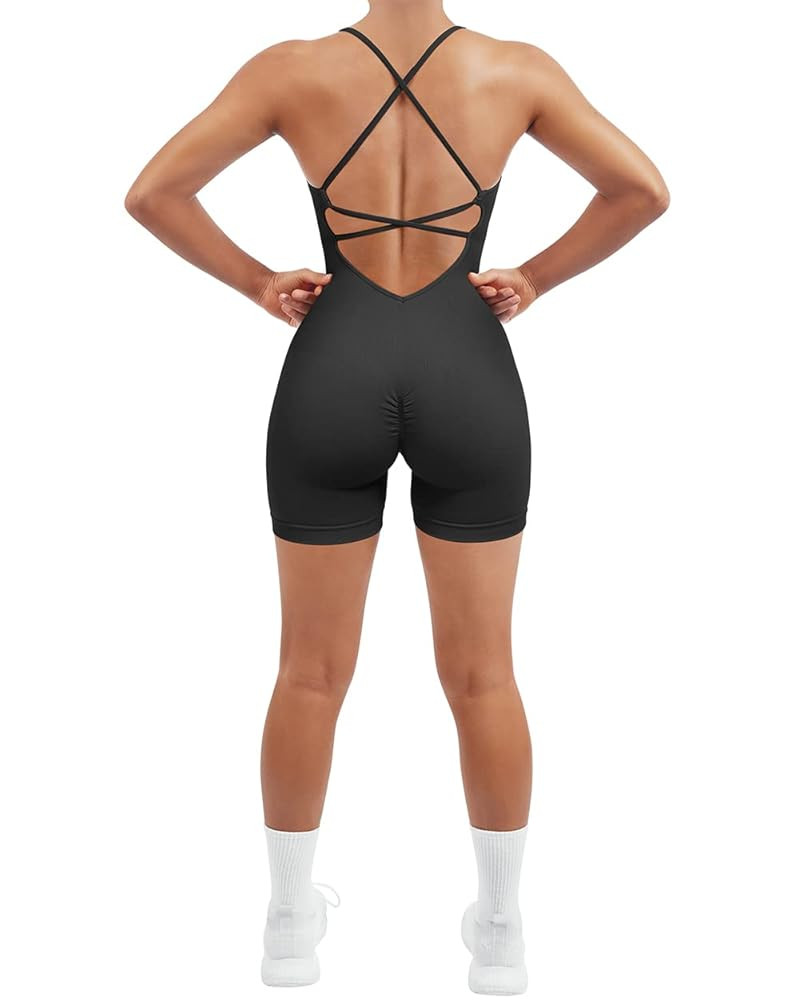 SUUKSESS Women Strappy Romper Seamless Jumpsuit Tummy Control Padded Sports Bra | Amazon (US)