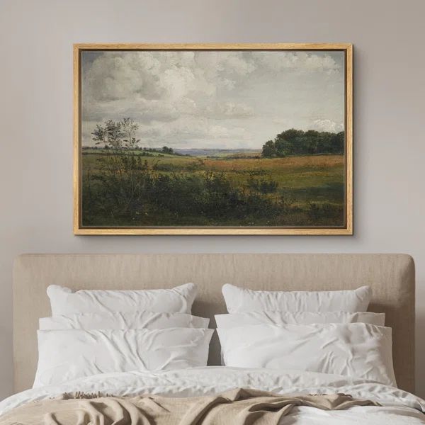 Vintage Rural Countryside Landscape Rustic Pictures Farmhouse Artwork Framed Canvas Print Wall Ar... | Wayfair North America