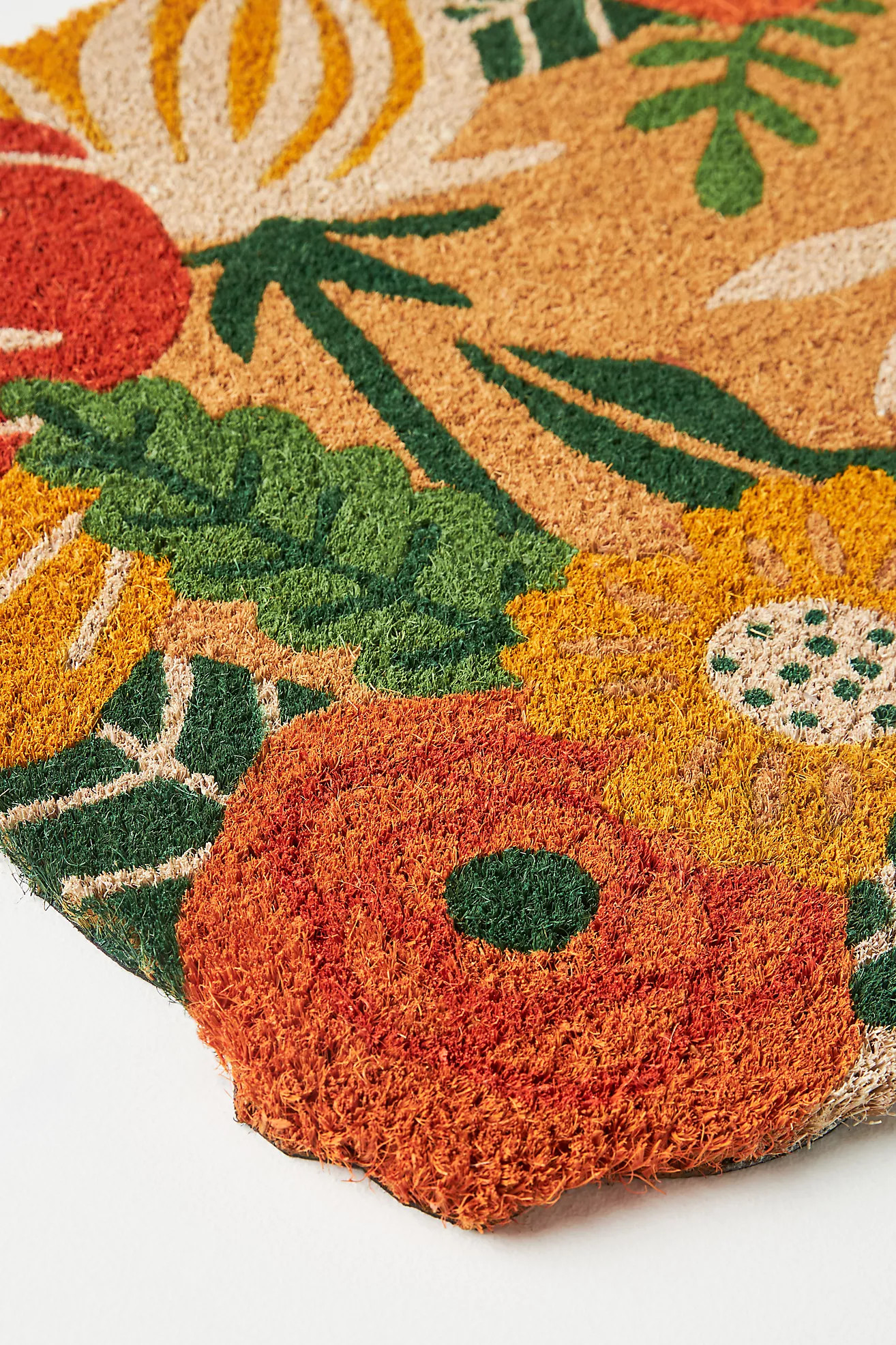 Autumn Florals Shaped Doormat | Anthropologie (US)