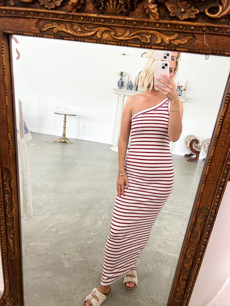 A chic bodycon striped dress for Memorial Day or just cause! Would look so cute with a bump just size up! 

#LTKStyleTip #LTKFindsUnder100 #LTKBump