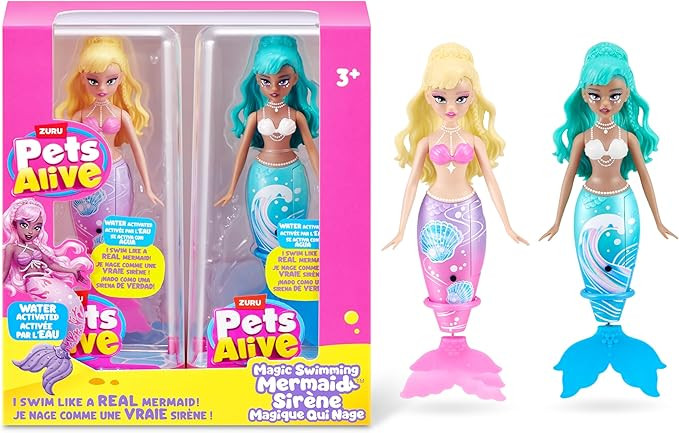 Amazon.com: Pets Alive Magic Swimming Mermaid 2 Pack (Sea Shell & Sea Wave) by ZURU : Toys & Game... | Amazon (US)