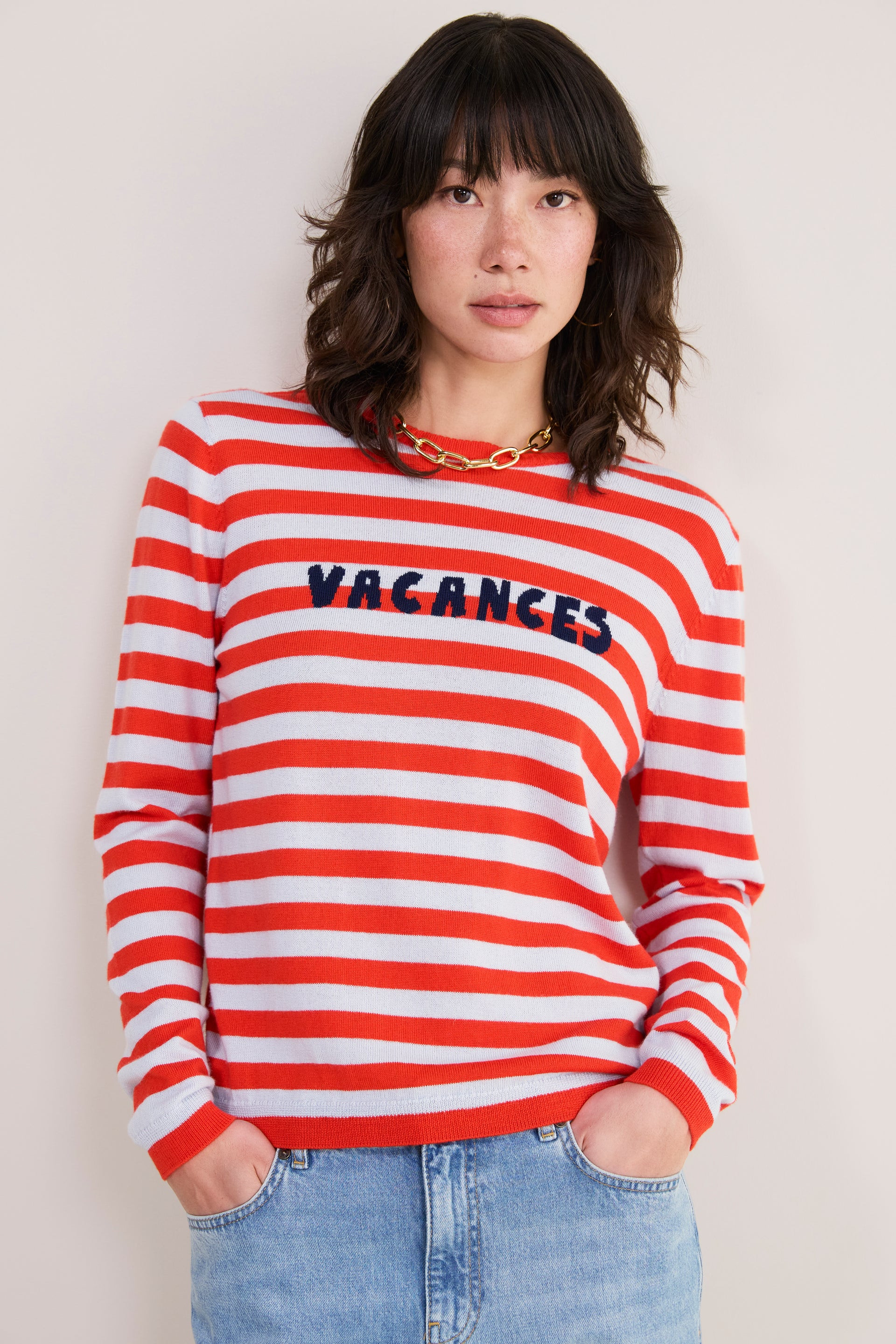 Cath x WYSE Brigitte Jumper - Blue/Red Stripe | WYSE London