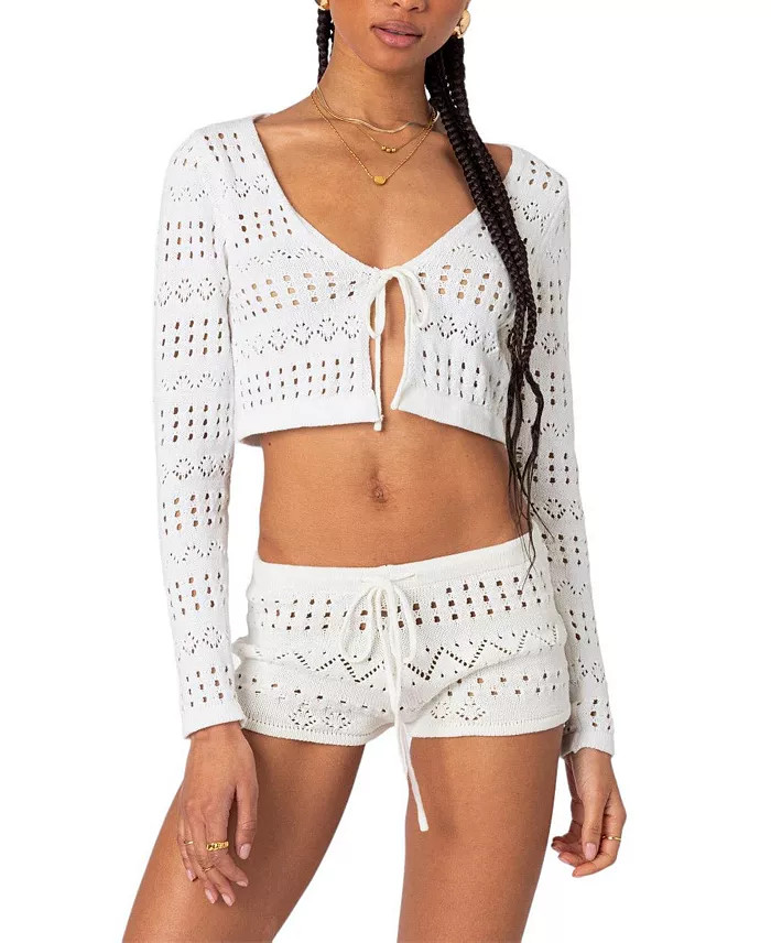 Edikted Betsy Tie Front Knitted Cardigan Women - Bloomingdale's | Bloomingdale's (US)