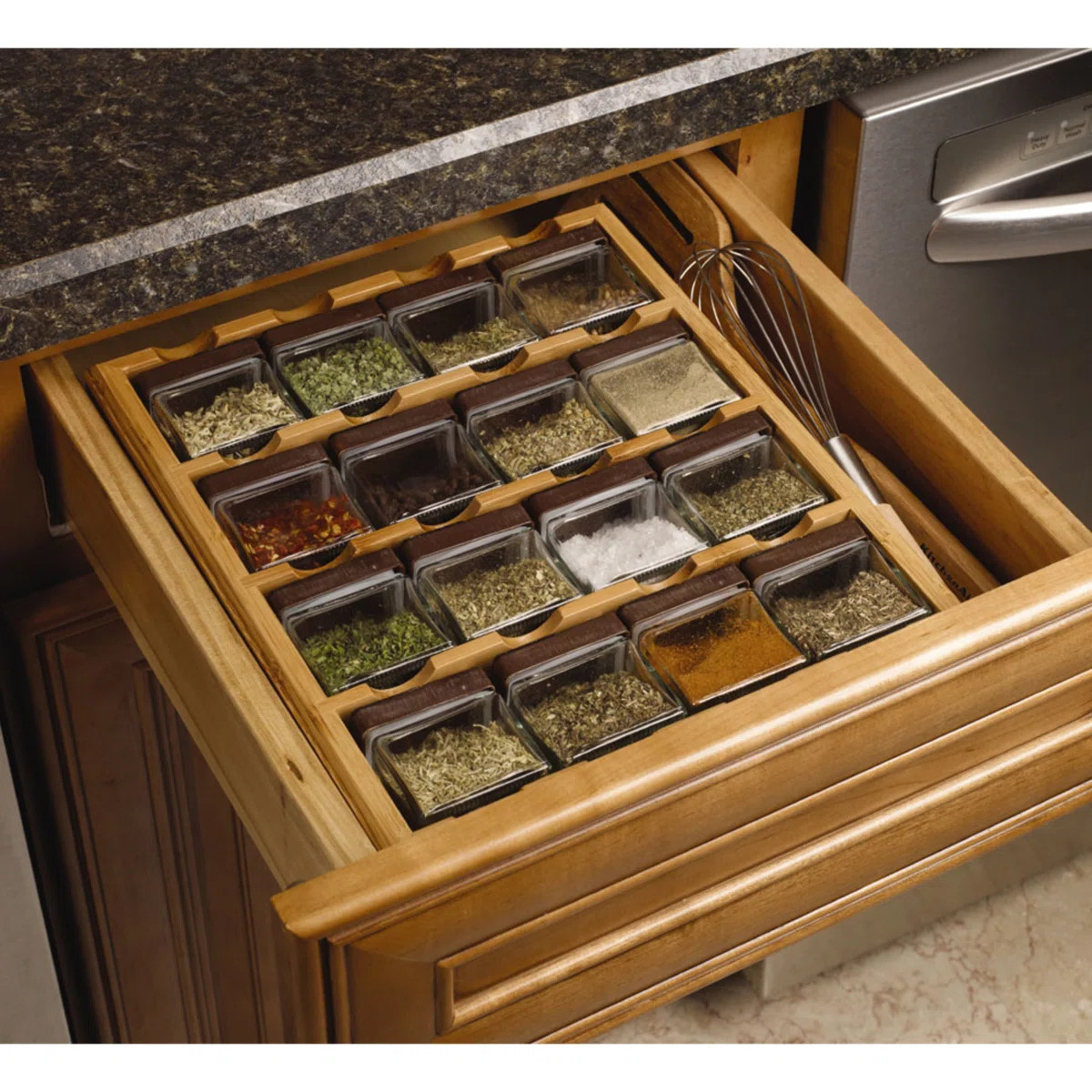 Kamenstein Bamboo Inspirations Spice Rack with Leaf Labels, 16-Cube | Wayfair North America