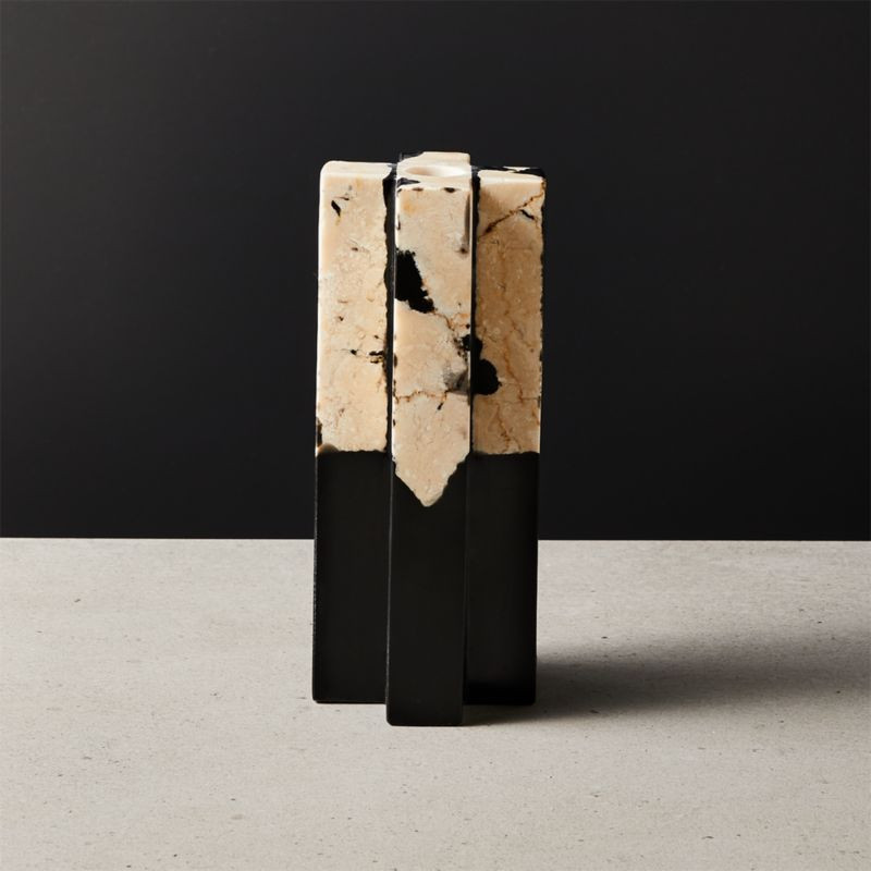 Syrena Stone and Resin Taper Candle Holder Small + Reviews | CB2 | CB2