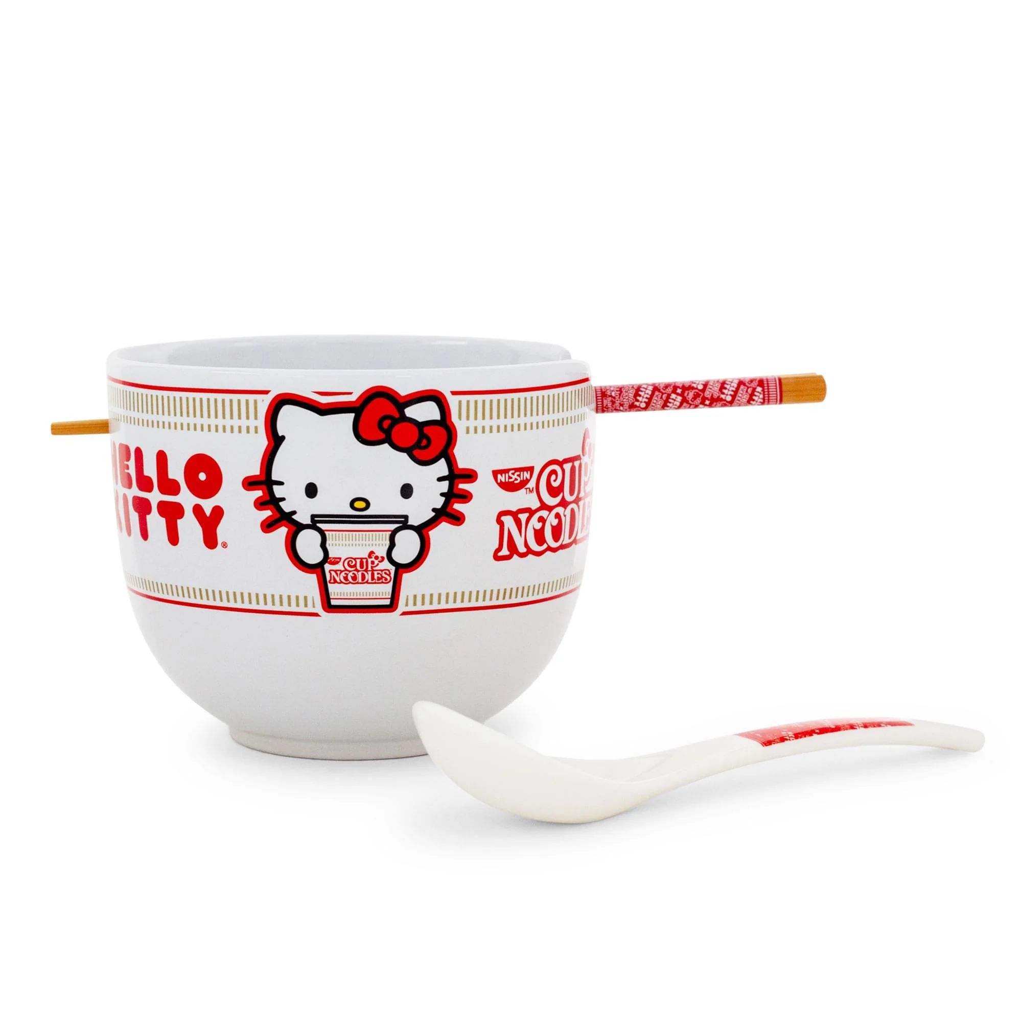 Sanrio Hello Kitty x Nissin 20-Ounce Ramen Bowl With Chopsticks and Spoon | Toynk