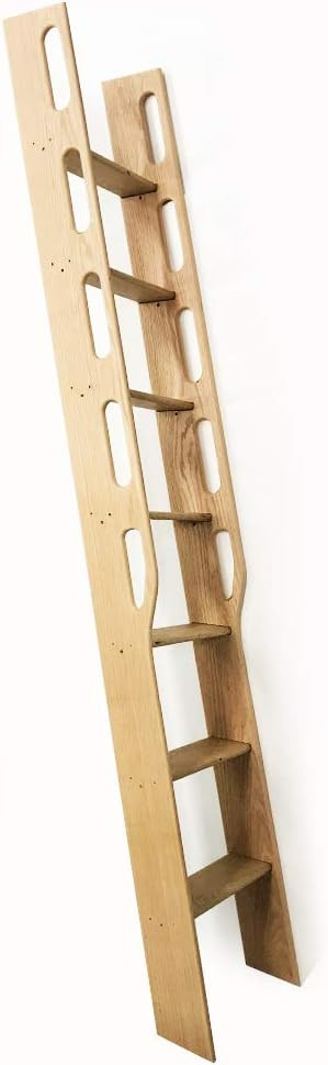Oak Wood Ladder, Library Ladder, Unassembled - TFK-LDR-MD2 - 6, 7, 8 Foot x 16" Width - Hardware ... | Amazon (US)
