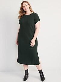 Rib-Knit Midi Shift Dress for Women | Old Navy (US)