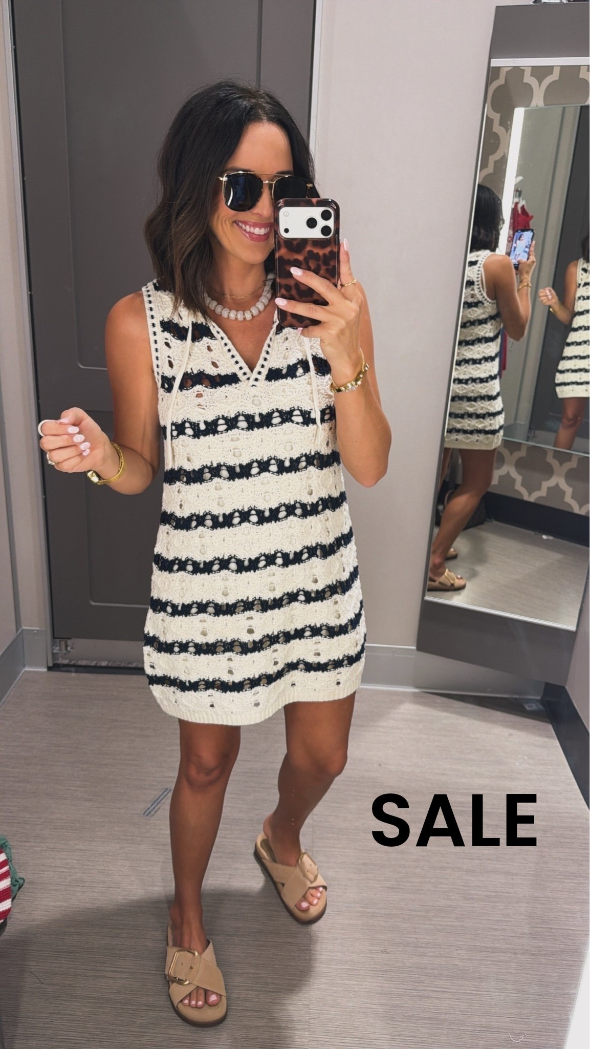 this striped crochet target dress is on sale and so cute for summer 🤍 love it with sandals for vacation, beach dinners, or just an easy throw on outfit. looks way more expensive than target ✨ #targetstyle #targetfinds #targetsale #summerdress #crochetdress #vacationstyle #affordablefashion #beachstyle