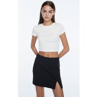 Stradivarius Pinstripe Mini Skirt Navy Blue S | Stradivarius (UK)