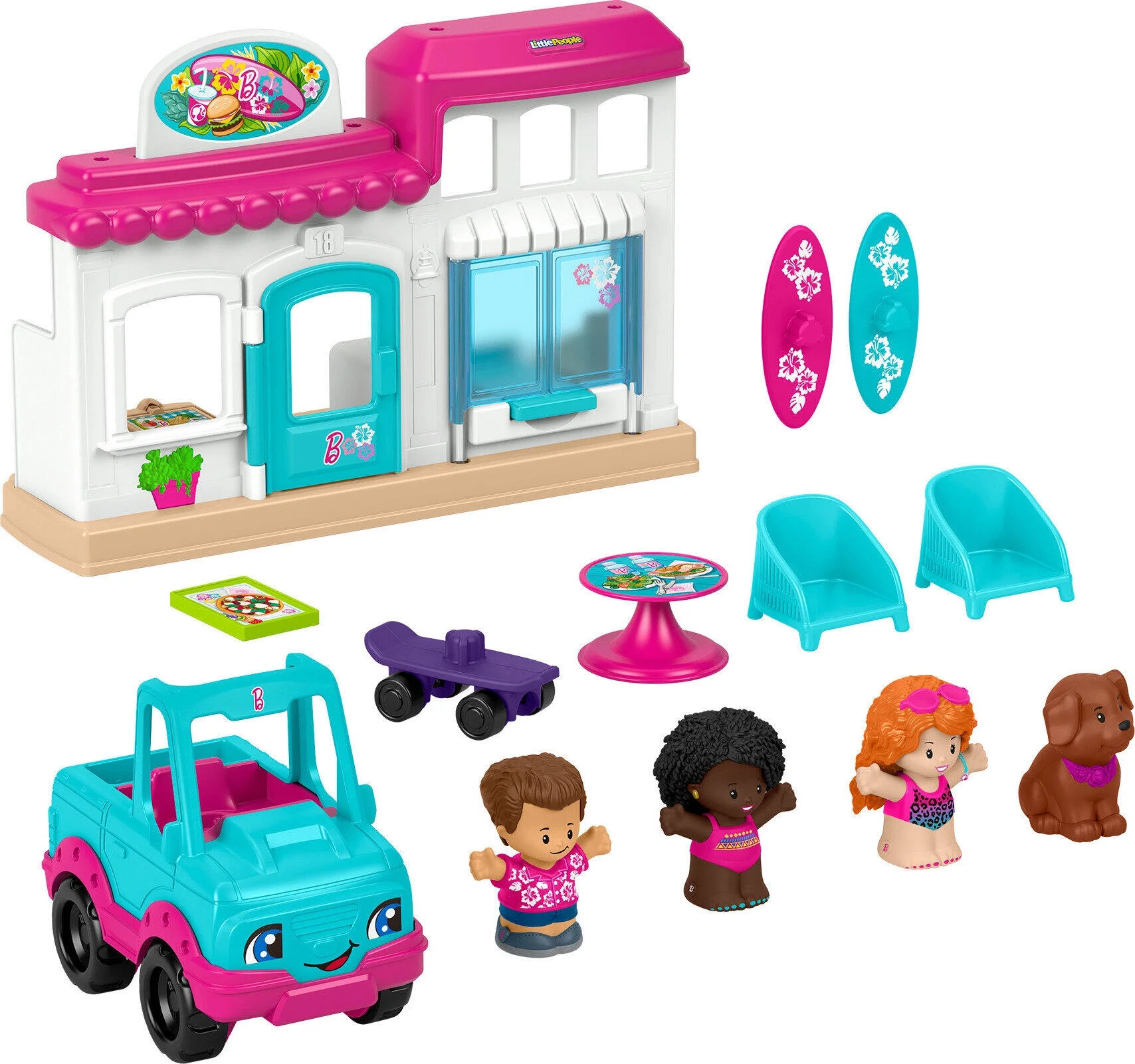 Fisher-Price Little People Barbie Boardwalk Playset Value Bundle with Figures & Accessories | Walmart (US)