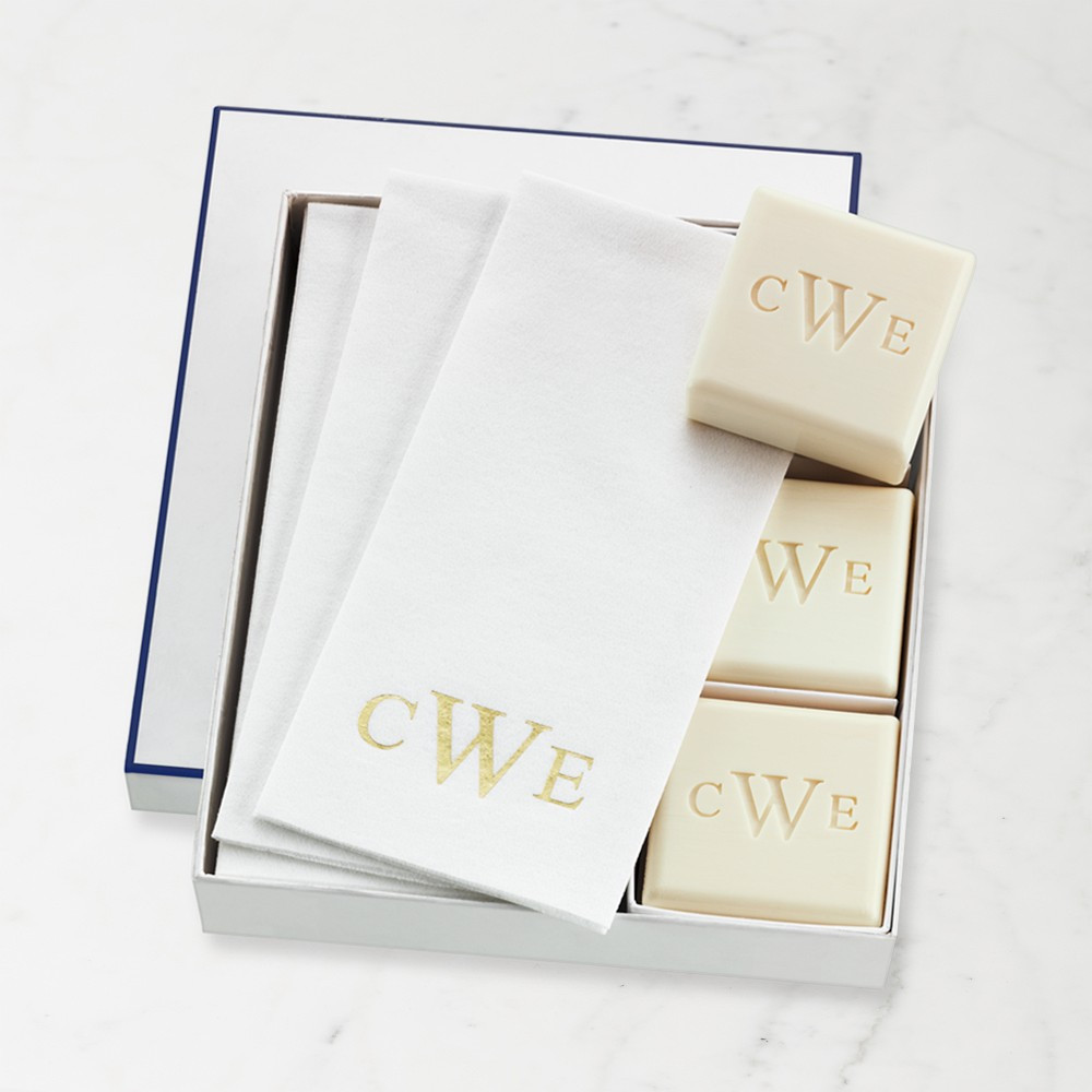 Williams Sonoma Home Monogrammed Soap & Towel Gift Set | Williams-Sonoma