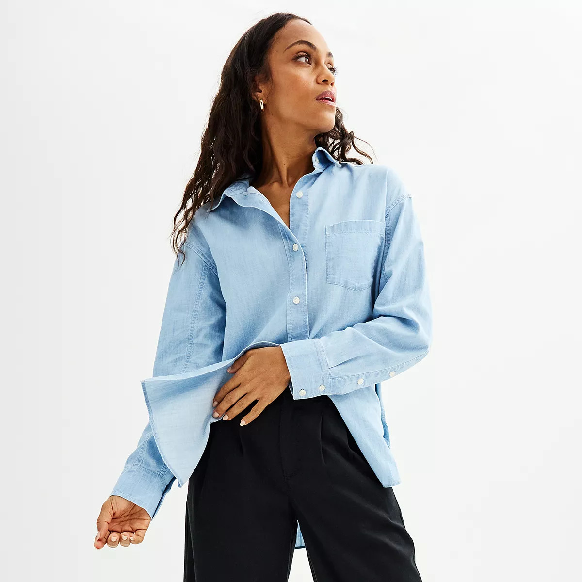 Petite Sonoma Goods For Life® Oversized Boyfriend Shirt | Kohl's