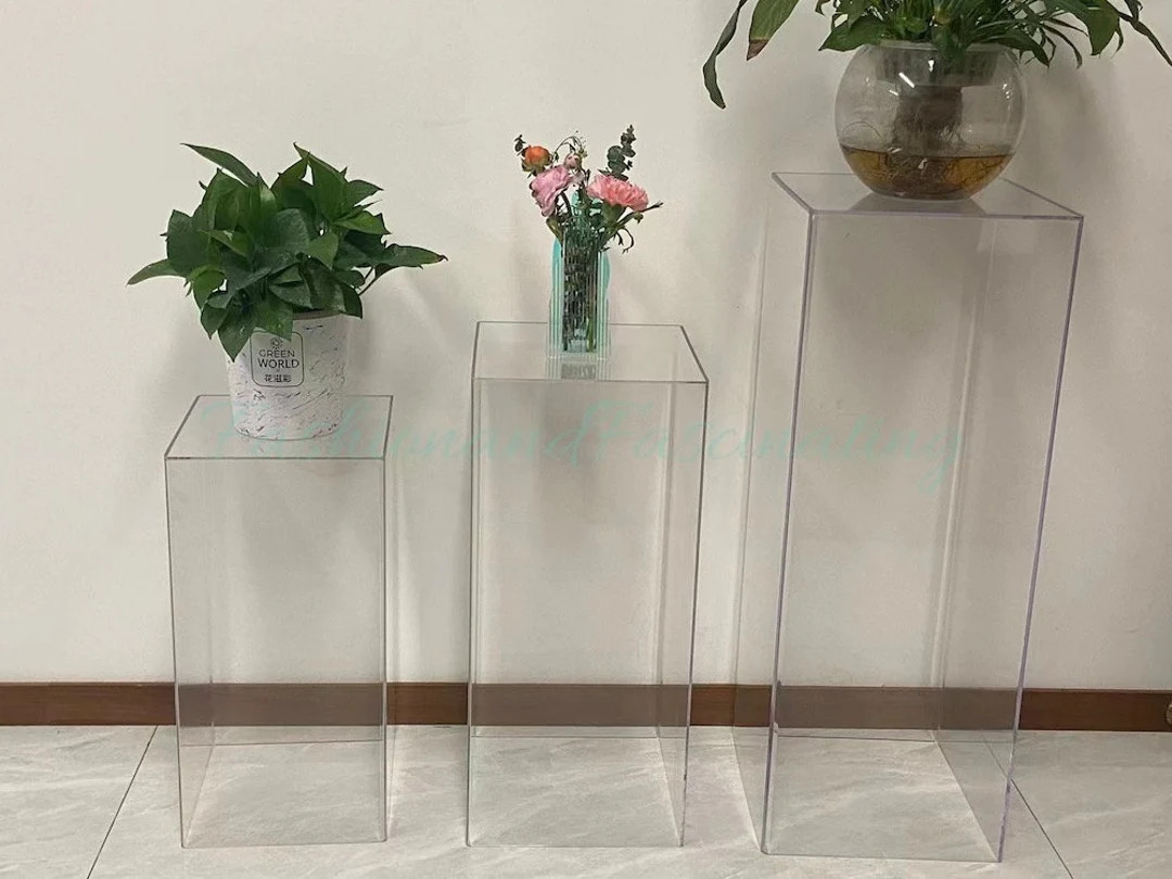 3pcs of Clear Square Cylinder Pedestal Stand,wedding Pillars,wedding Backdrop - Etsy | Etsy (US)