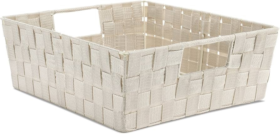 Whitmor Woven Strap Shelf Tote Latte, 1 Count (Pack of 1) | Amazon (US)