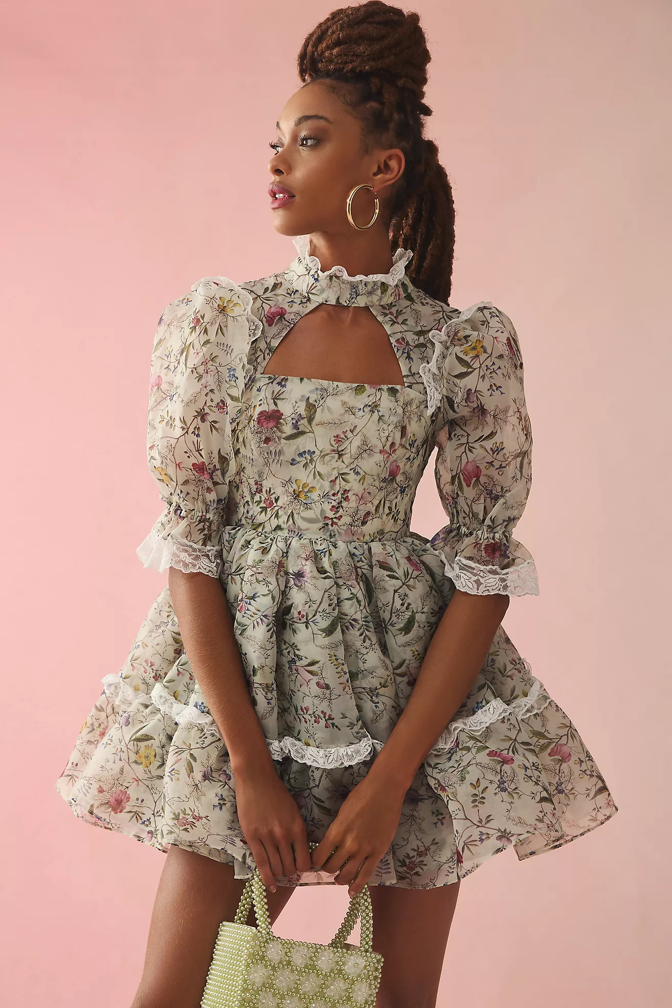 Selkie Ruffle-Neck Cutout Dress | Anthropologie (US)