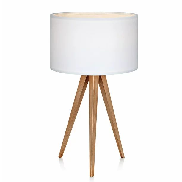 Versanora Romanza 20.07" Postmodern Tripod Table Lamp, Natural/White - Walmart.com | Walmart (US)