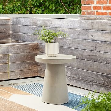 Concrete Pedestal Outdoor Round Side Table (18") | West Elm (US)