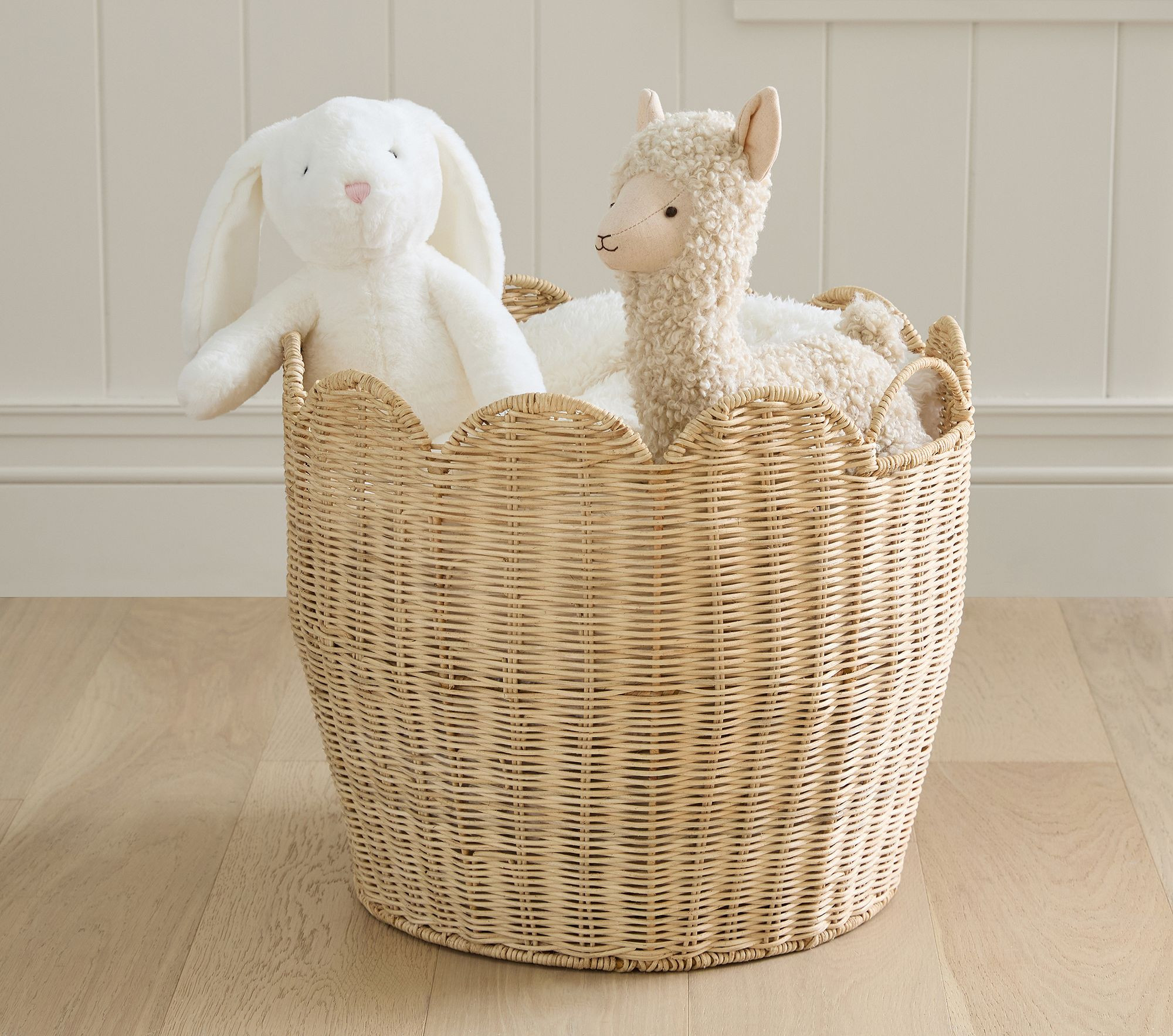 Palmer Scalloped Storage Bin | Pottery Barn Kids