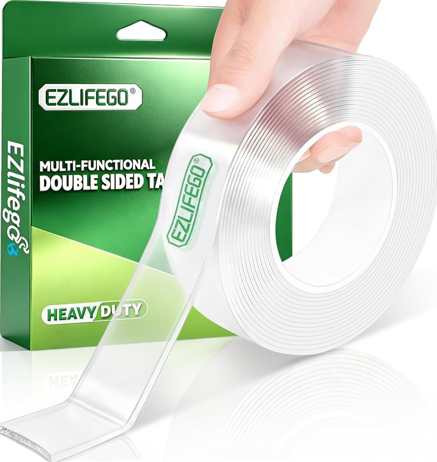 EZlifego Double Sided Tape Heavy Duty, Nano Double Sided Adhesive Tape, Clear Mounting Tape Pictu... | Amazon (US)