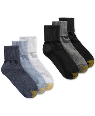 Gold Toe Women's 6-Pack Casual Turn Cuff Socks, Also Available In Extended Sizes - Macy's | Macy's