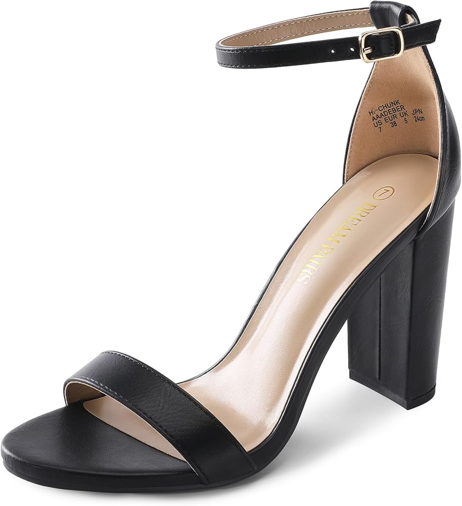 DREAM PAIRS Women's Hi-Chunk High Heel Pump Sandals | Amazon (US)