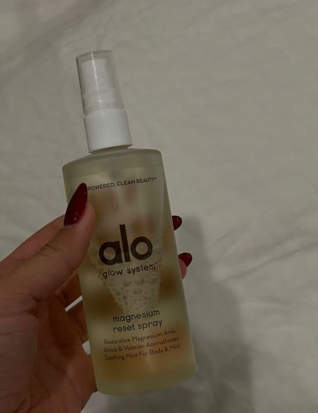 Alo magnesium reset spray perfect for sore muscles after yoga #workout #fit #alotoga

#LTKSeasonal #LTKtravel #LTKfit