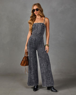 Trendsetter Denim Jumpsuit Acid Pink / M | VICI