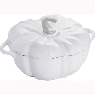 STAUB Cast Iron 3.5-qt Pumpkin Cocotte with Stainless Steel Knob - White | Target