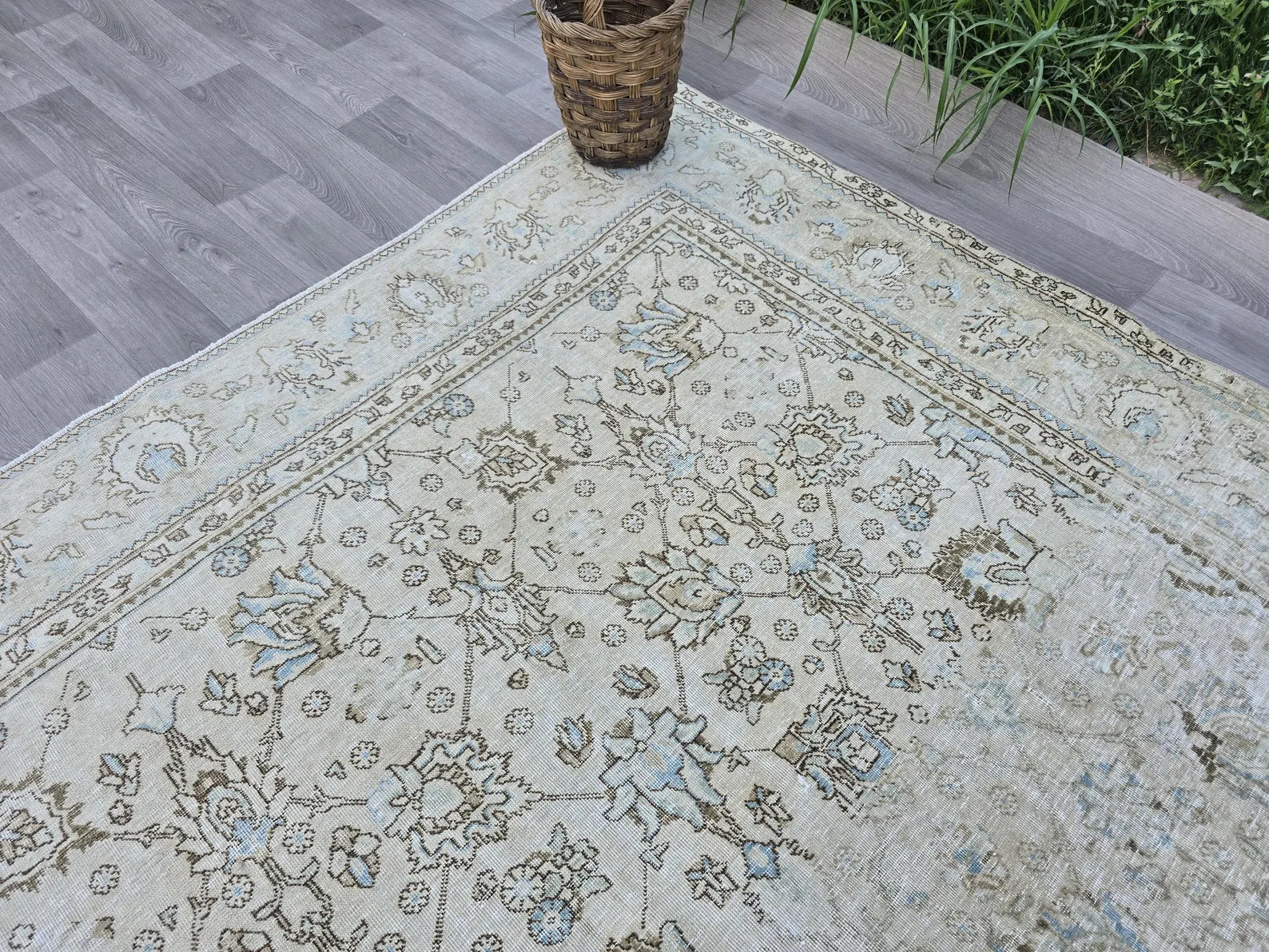 9x12 Rug, Tabriz Rug, Neutral Vintage Rug, Persian Design Rug 9x12, Living Room Rug, Oriental Ant... | Etsy (US)