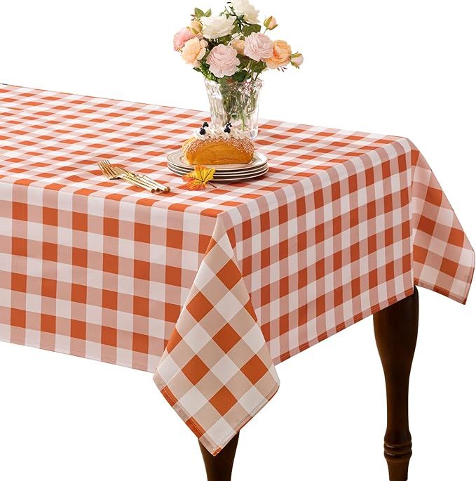 joybest Fall Tablecloth Rectangle 60 x 84 Gingham Buffalo Plaid Table Cloth, Spillproof Washable ... | Amazon (US)